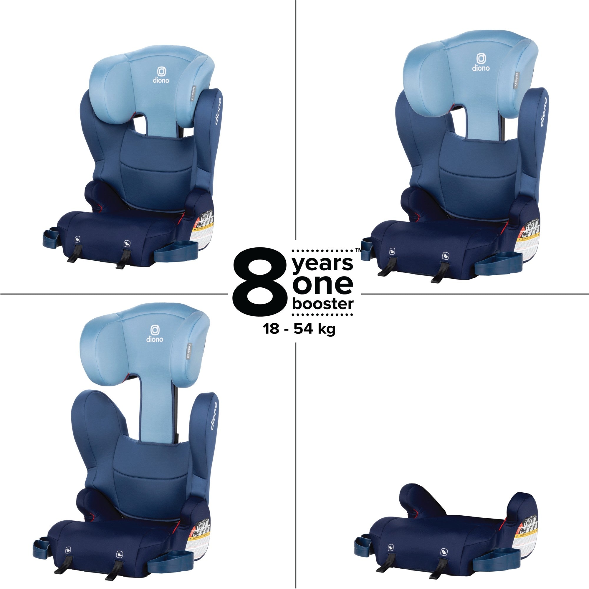 Diono XL 2-in-1 Booster Car Seat for Kids - Convertible High Back & Backless Car Seat for Safe Travel - Perfect for School, Road Trips & Everyday Use