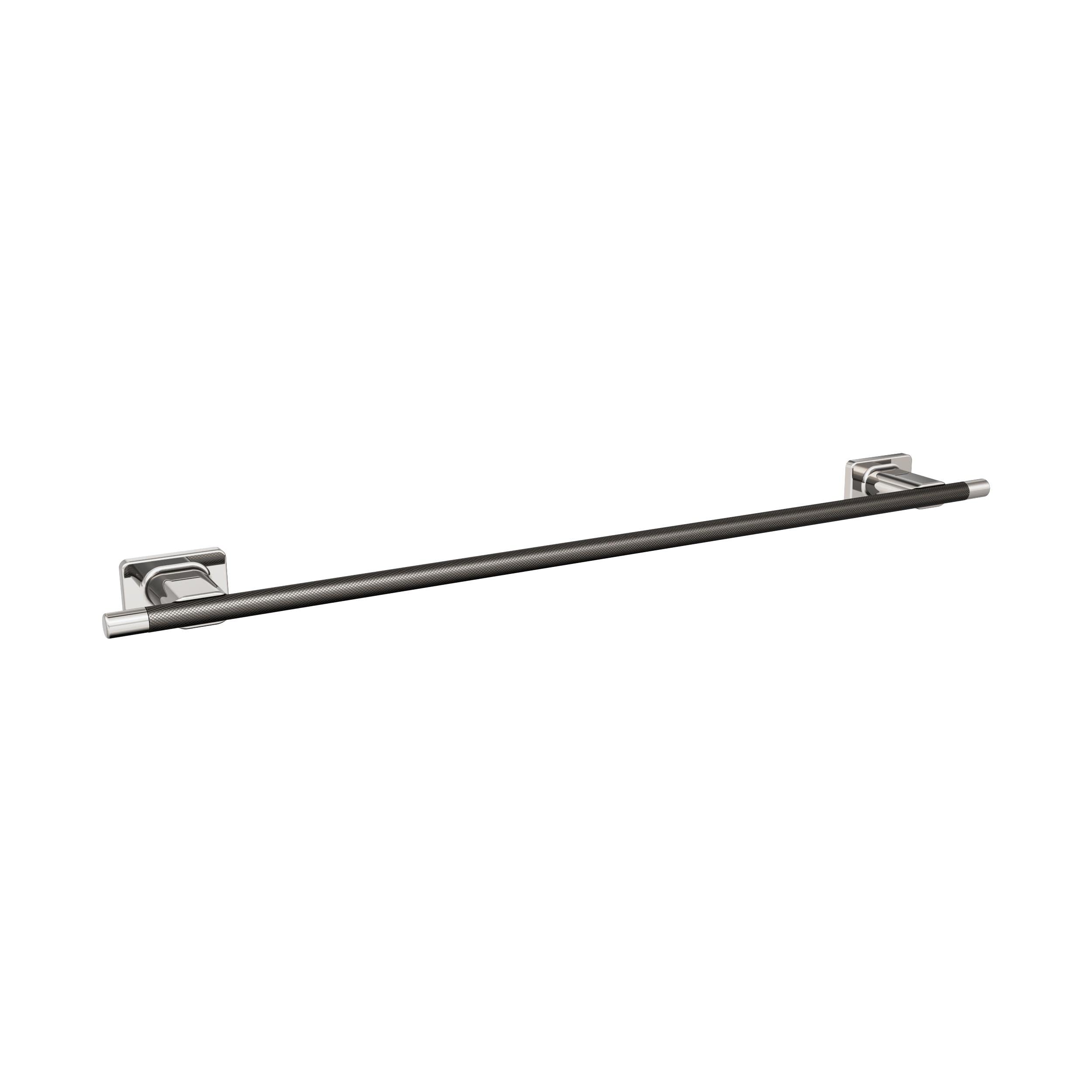 Amerock BH26615PNGM 24-Inch Polished Nickel & Gunmetal Towel Bar - Modern Bathroom Towel Rack Holder for Bathrooms, Showers & Spa Areas | Esquire Collection Bath Hardware Accessories