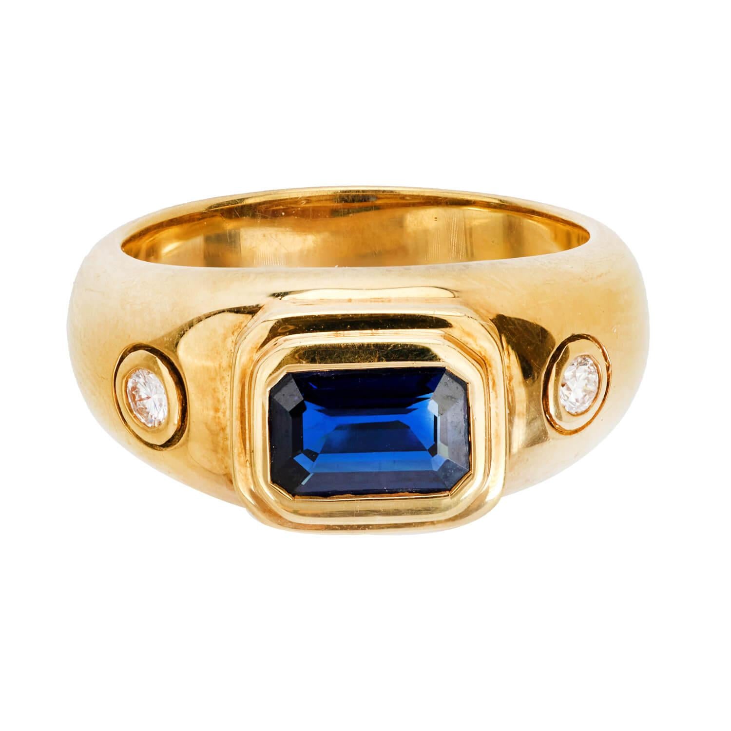 Exquisite Estate Sapphire & Diamond Three Stone Ring – Vintage Jewelry for Weddings, Anniversaries & Special Occasions