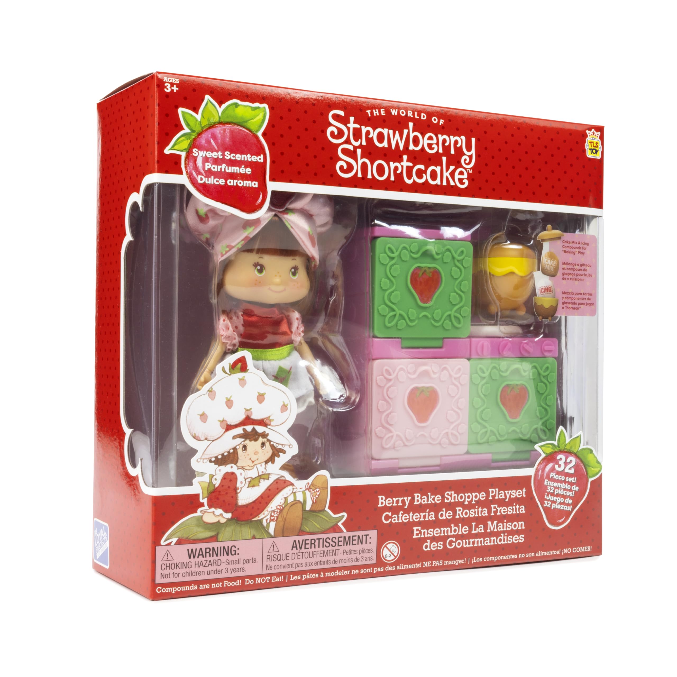 Strawberry Shortcake Sweet Scented 5.5-inch Posable Fashion Doll with Baking Dress & Berry Bake Playset - Oven, Baking Mixes & Cooking Accessories for Kids Pretend Play & Collectible Display