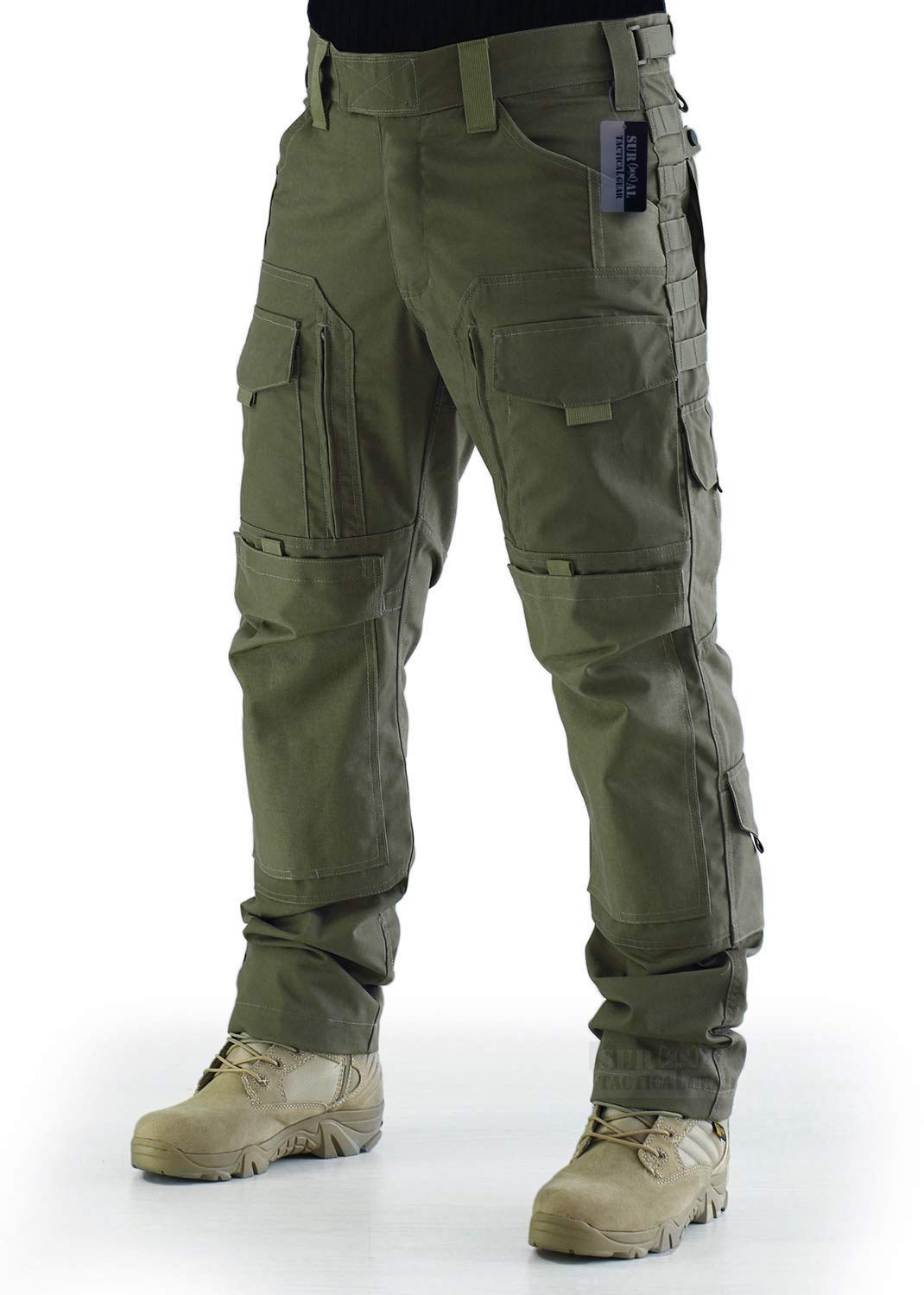 Men's Tactical Pants with MOLLE System - Ripstop Combat & Hunting Trousers in Army Camo | Durable Outdoor, Military & Airsoft Use