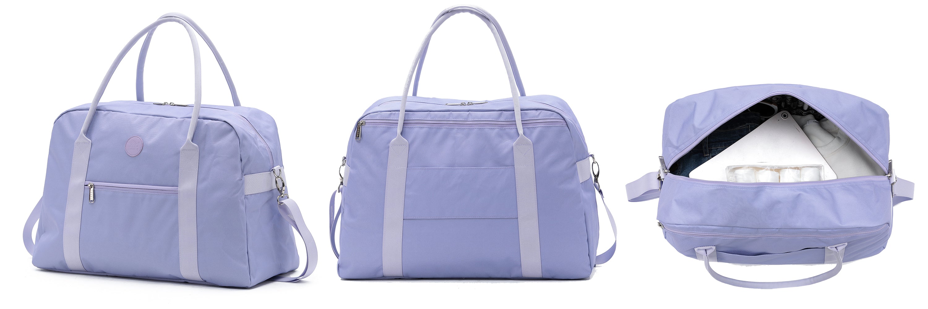 Tosca TCA935 Cabin Tote Bag in Lavender - Stylish Travel Carry-On for Women, Perfect for Airplane, Beach & Weekend Getaways