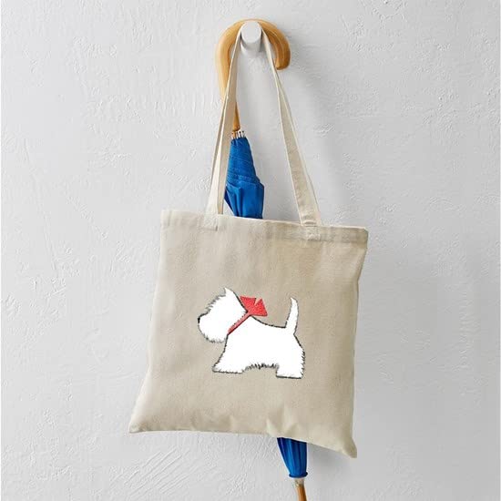 Stylish Westie Dog Art Canvas Tote Bag - Eco-Friendly Reusable Shopping Bag for Groceries, Beach & Daily Use | Cute West Highland White Terrier Design