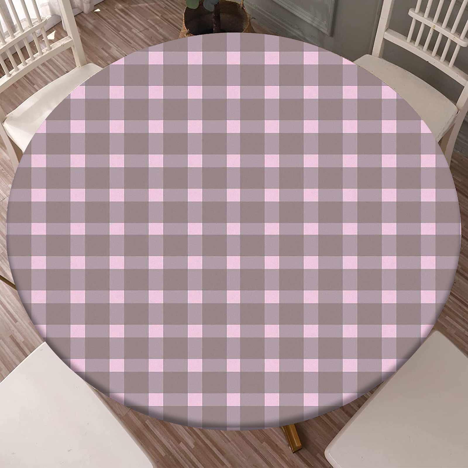 Vintage Color Palette Fitted Round Table Cloth for Dining Room, Fits Tables 48