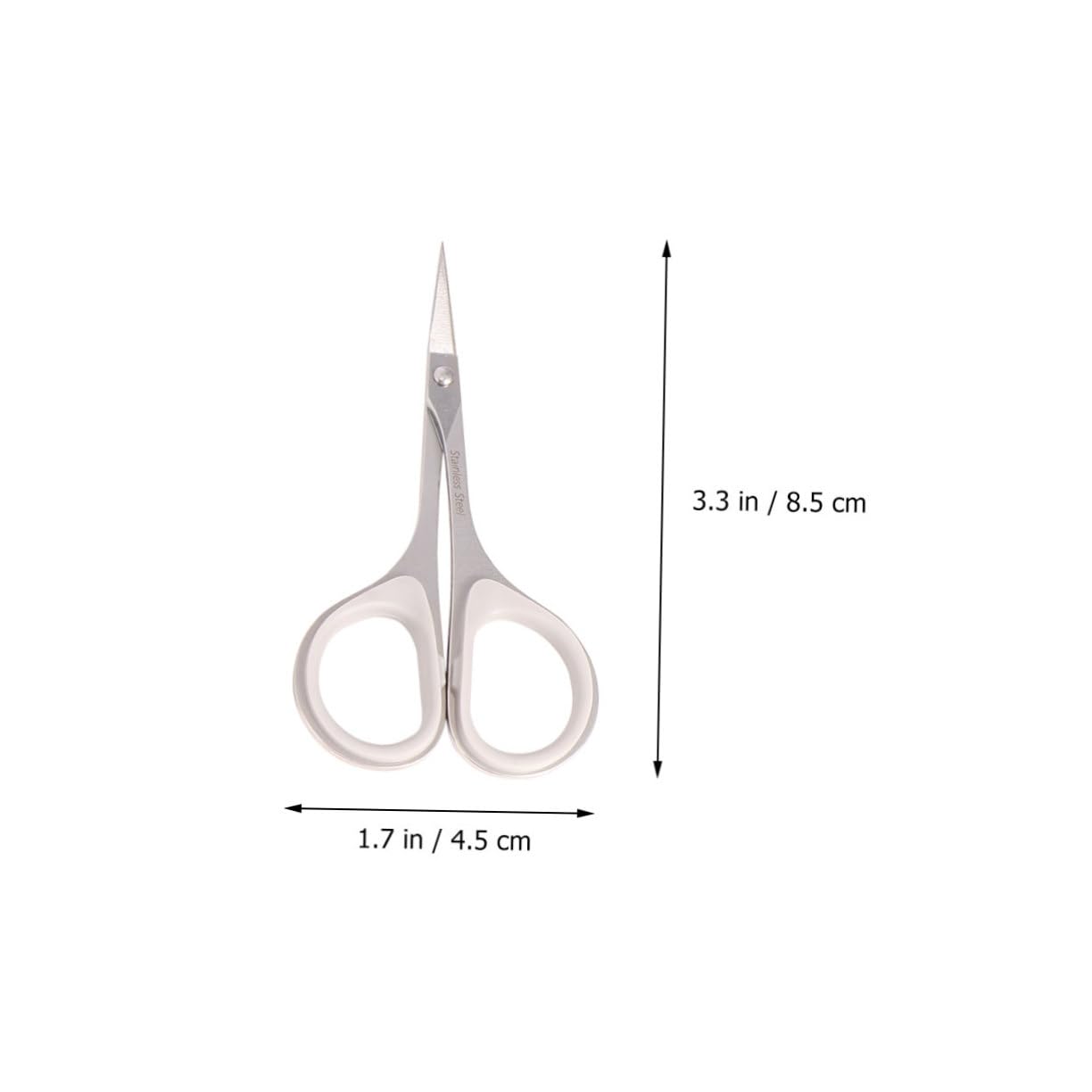3pcs Eyebrow Trimmer Set - Precision Facial Hair Scissors, Nail & Beard Grooming Scissors with Pointed Tips for Eyebrow Shaping, Mustache & Nail Care - Perfect for Home Salon & Travel Grooming Kit (Silver)