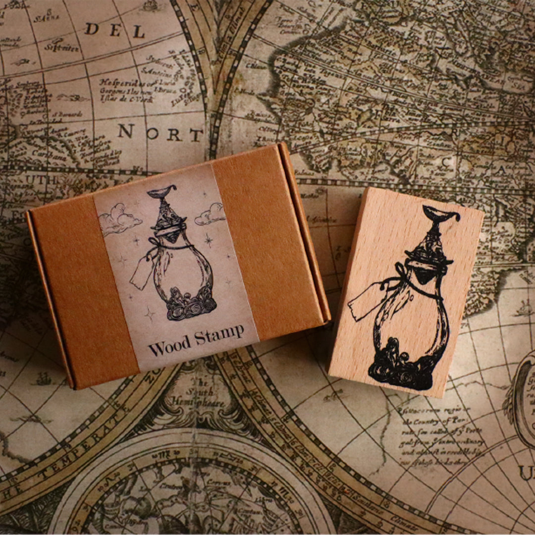 Dominant Industry Wood Stamp - Atlantis Log Stamp for Scrapbooking, Card Making & DIY Crafts - Handmade Wooden Rubber Stamp for Paper, Fabric & Clay