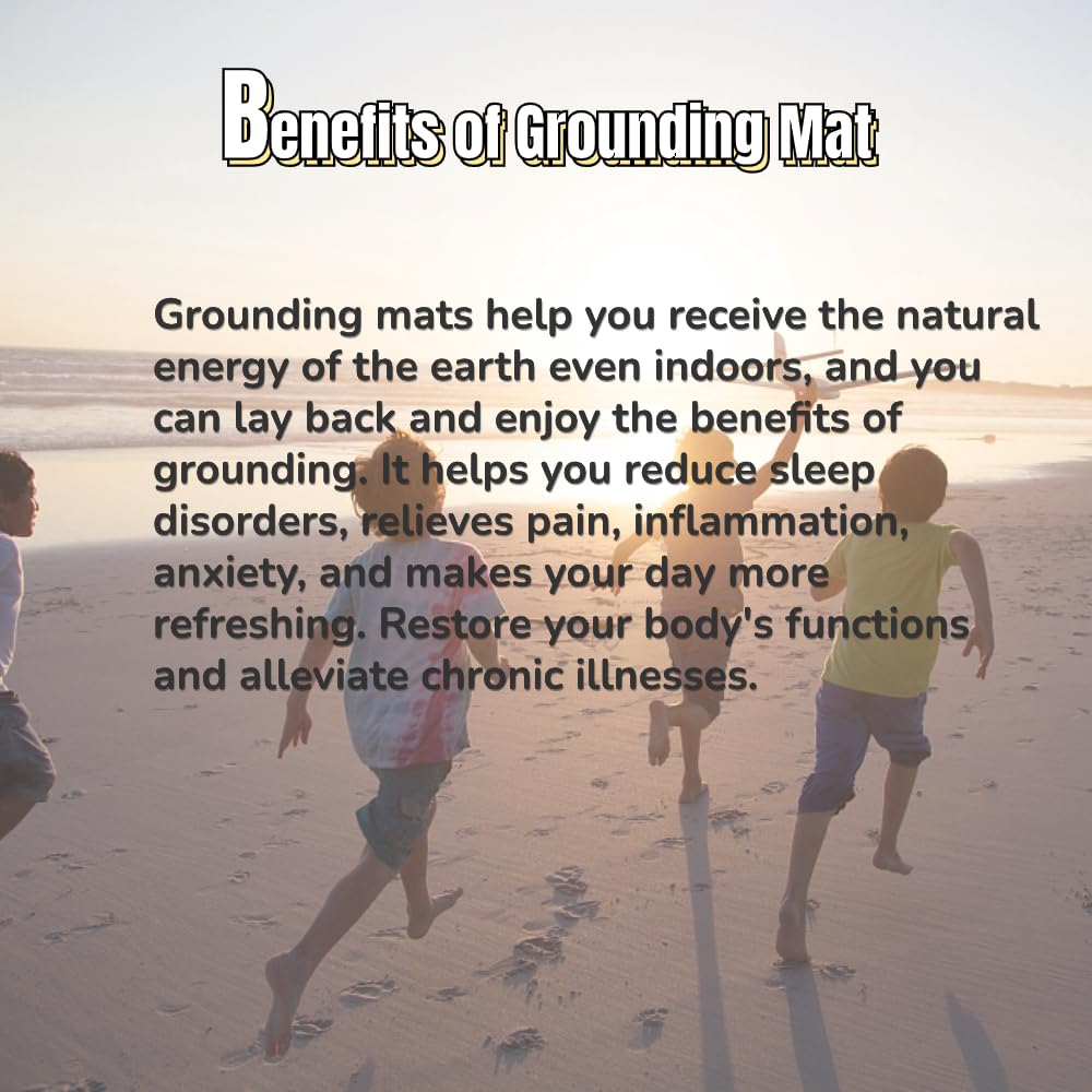 Grounding Mat for Bed - 27x78 Inch Earth Grounding Mat with 15ft Cord for Better Sleep & Wellness | Anti-Static Mattress Pad for EMF Protection & Stress Relief | Perfect for Home, Office, or Travel Use