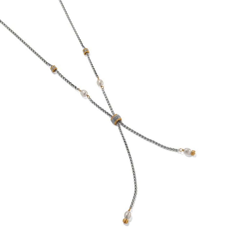 Brighton Meridian Petite Pearl Two Tone Y Necklace for Women - Elegant Gold and Silver Layered Necklace Jewelry Gift for Her - Perfect for Weddings, Date Nights & Special Occasions