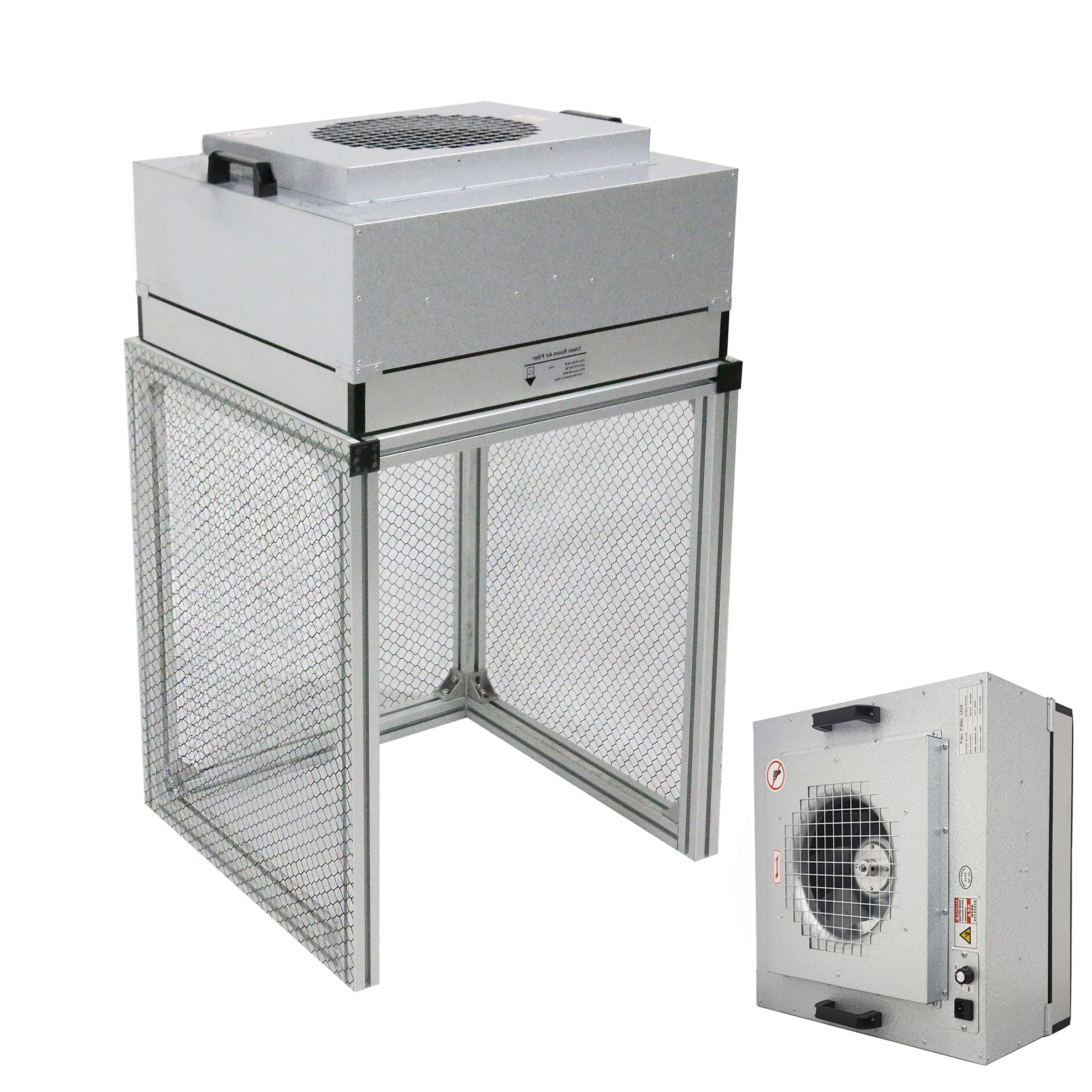 INTSUPERMAI Vertical Laminar Flow Hood with HEPA Filter - 294-411 CFM Clean Air Workstation for Lab, Phone & LCD Repair | Dust-Free Environment | 110V | Ideal for Electronics Workshop & Laboratory Use