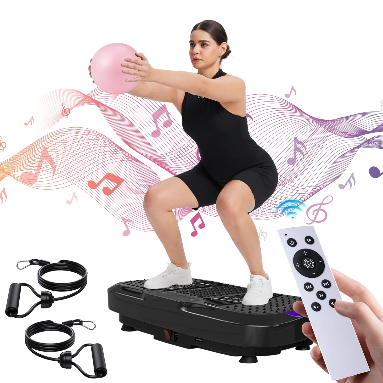 UCIN Vibration Plate Exercise Machine for Weight Loss & Lymphatic Drainage - 330 Lbs Capacity Home Fitness Platform with Resistance Bands & Pilates Ball - Perfect for Home Workouts, Muscle Toning & Cellulite Reduction