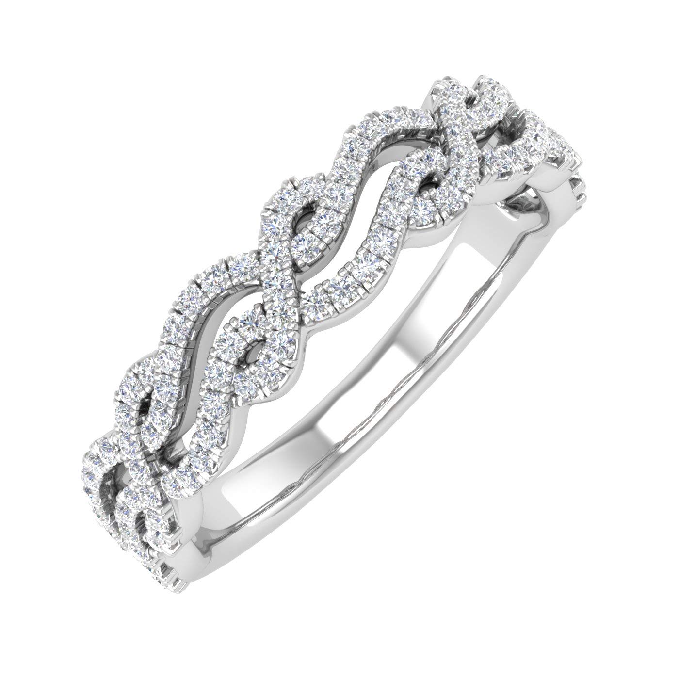 1/3 Carat Twisted Diamond Wedding Band Ring in 10K Gold - Elegant Bridal Jewelry for Women, Perfect for Engagement, Anniversary & Special Occasions