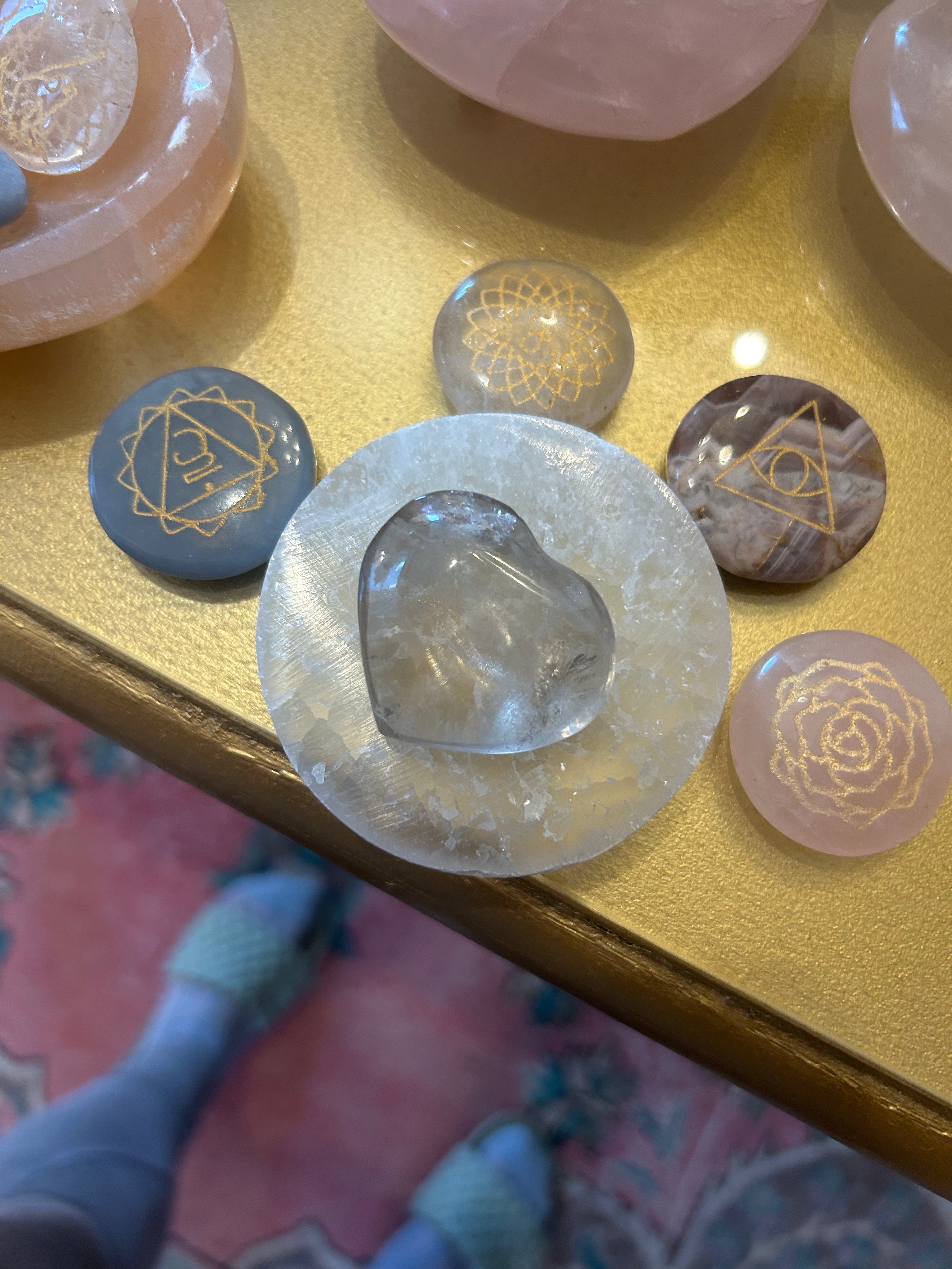 Selenite Charging Plate for Crystals - Natural Energy Cleansing & Recharging Stone - Perfect for Meditation, Yoga, and Spiritual Healing