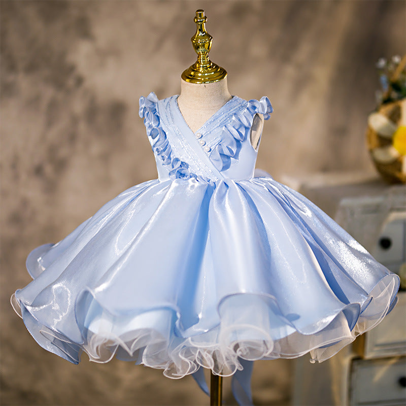 Baby Girl Pageant Dresses - Ruffle Puffy Formal Princess Cake Dress for Toddler Birthday Party | Flower Girl, Baptism, First Communion & Special Occasion Outfit