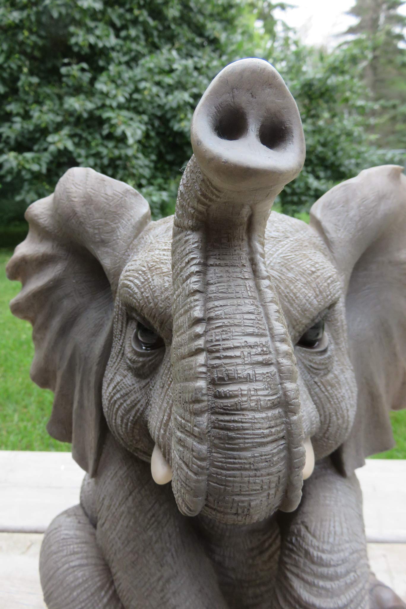 Handcrafted Sitting Elephant Baby Statue with Raised Trunk - Perfect for Nursery Decor, Baby Shower Gifts & Feng Shui Home Accessories