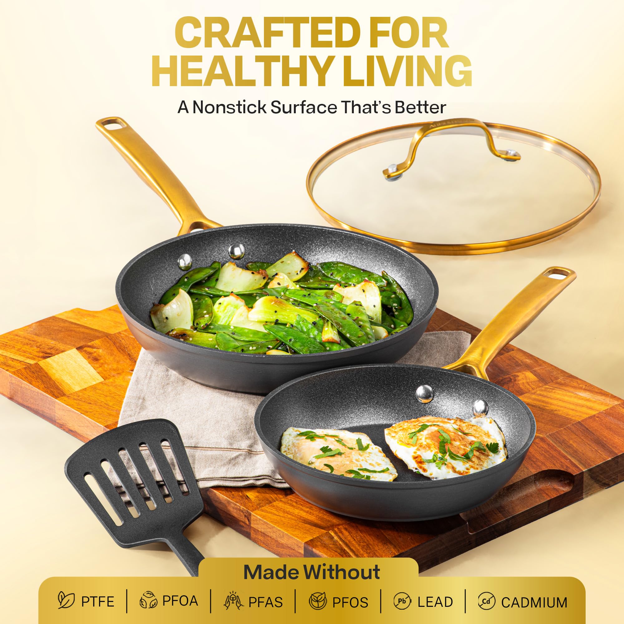 GRANITESTONE 14-Piece Induction Cookware Set - Nonstick Pots and Pans with Hard Anodized Coating | Oven & Dishwasher Safe | Perfect for Everyday Cooking, Family Meals & Professional Kitchens