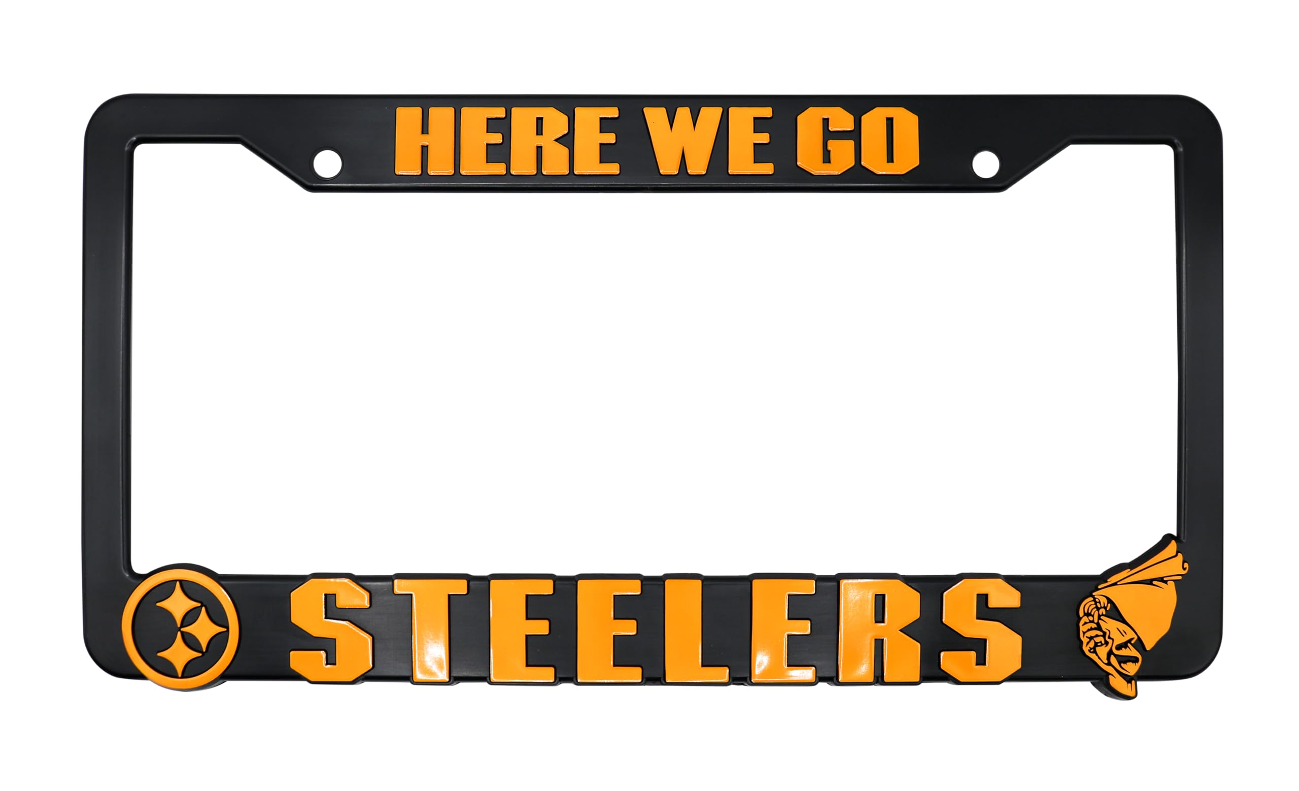 3D Steelers Pittsburgh License Plate Frame - Universal Black Car Accessory for Cars, Trucks & SUVs