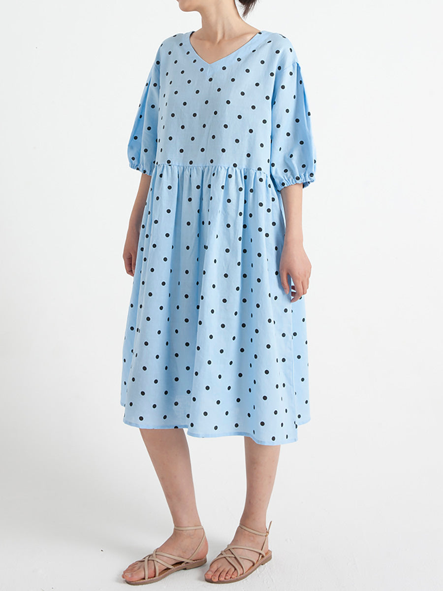 Plus Size Floral V Neck Summer Pleated Short Sleeve Dress - Casual Flowy Midi Dress for Women, Perfect for Beach Vacations, Date Nights & Summer Parties