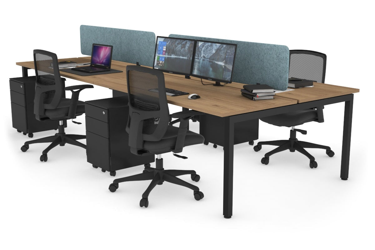 Quadro Square Legs 4-Person Office Workstation Desk - 1800mm x 700mm (71