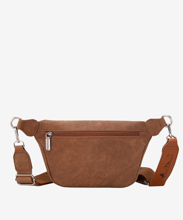 Montana West Fringe Crossbody Belt Bag for Women - Stylish Leather Waist Pack with Adjustable Strap, Perfect for Travel, Concerts & Outdoor Activities