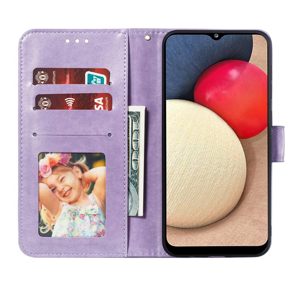 Premium Magnetic Wallet Case for Moto G Play 2021 - PU Leather Flip Cover with Stand & Embossed Mandala Design | Scratchproof Protective Phone Case (Purple) - Perfect for Work, Travel & Daily Use