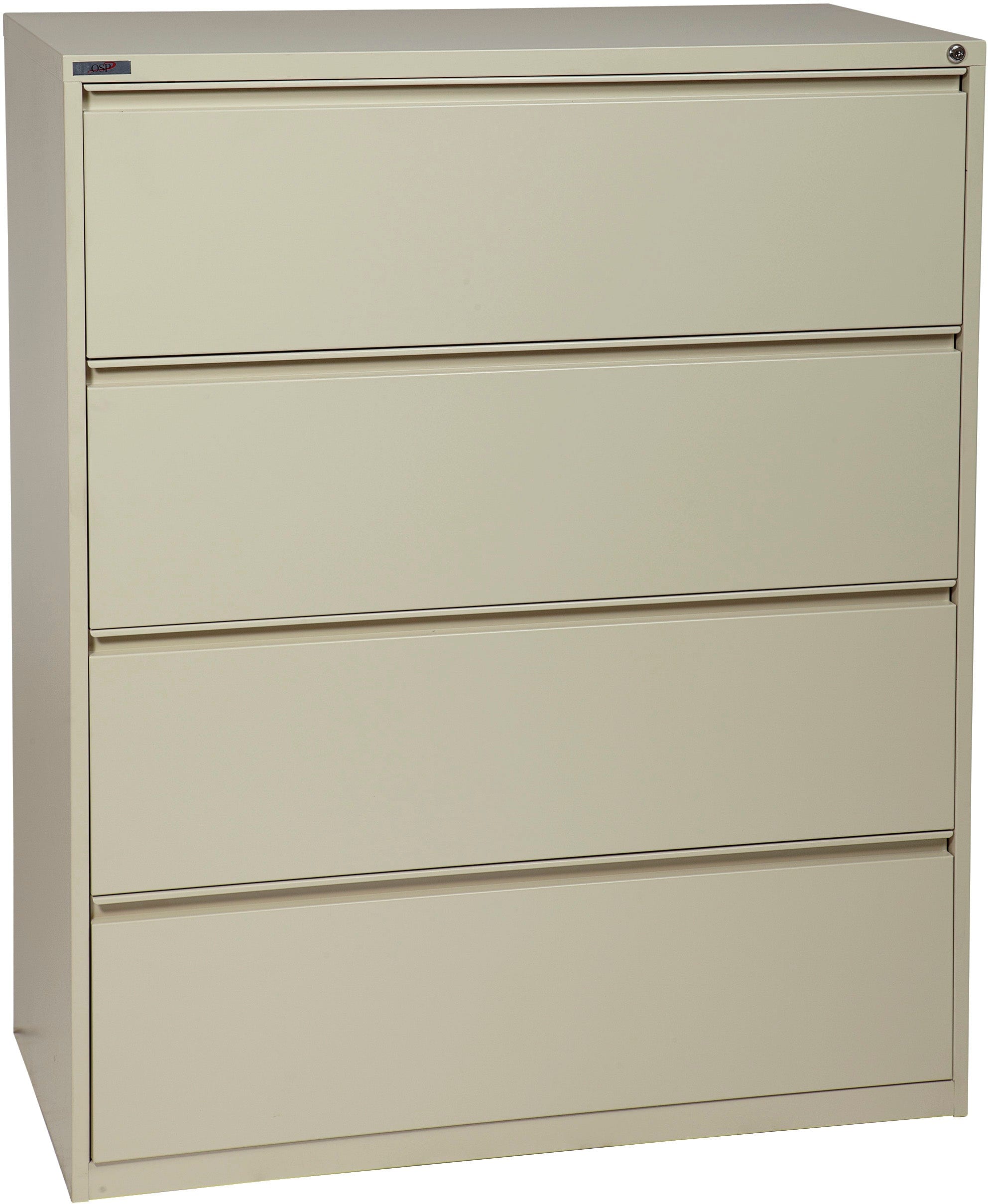 Office Star 4-Drawer Lateral File Cabinet with Removable Core Lock & Adjustable Glides - Secure Document Storage for Home Office or Business Use [LF4]