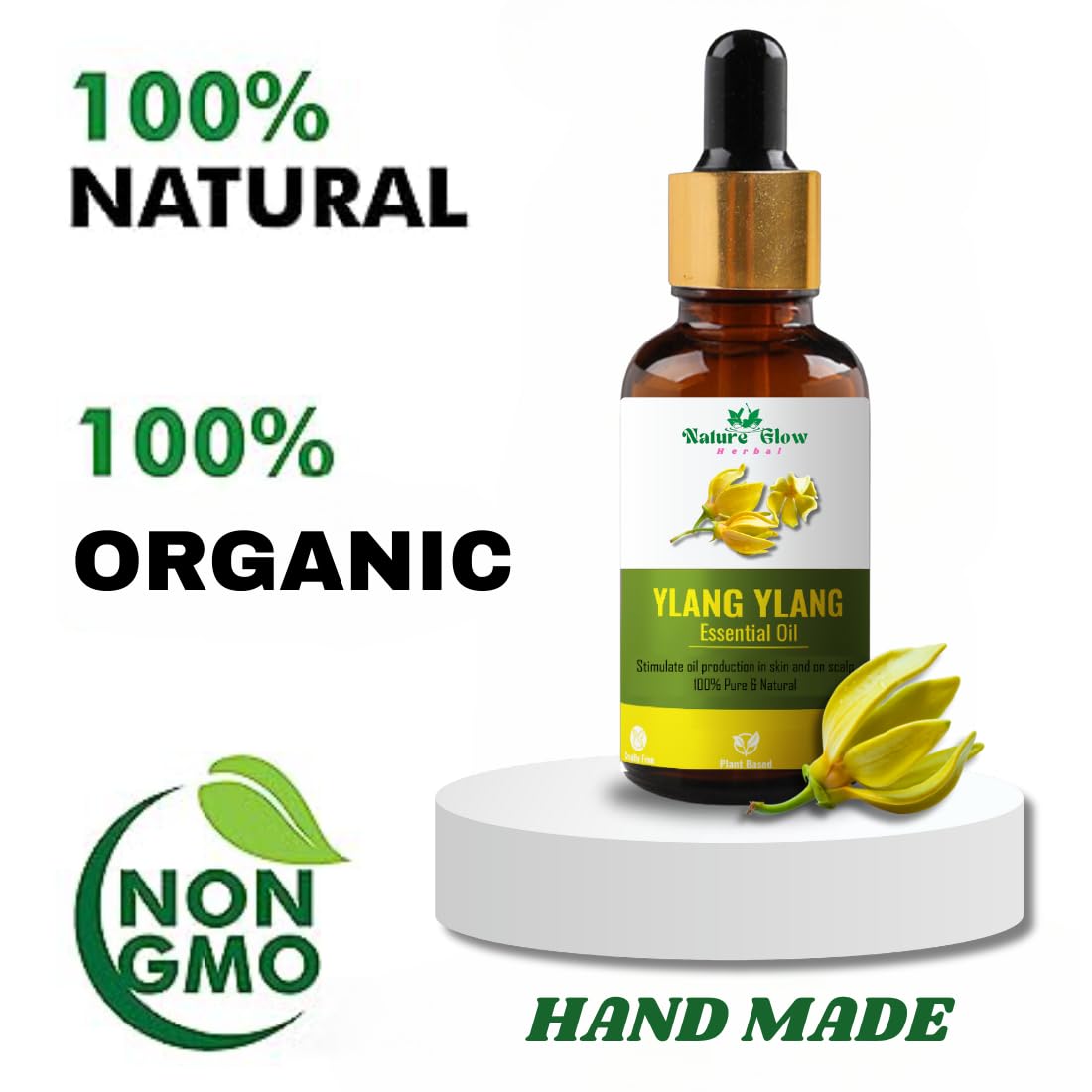 100% Pure & Natural Ylang Ylang Essential Oil for Hair Growth, Scalp Care & Skin Moisturizing | Undiluted Premium Aromatherapy Oil for Strengthening Hair Roots & Reducing Hair Fall | Combo of 15ml & 30ml Bottles | Perfect for Massage, Diffusers & DIY Beauty Products