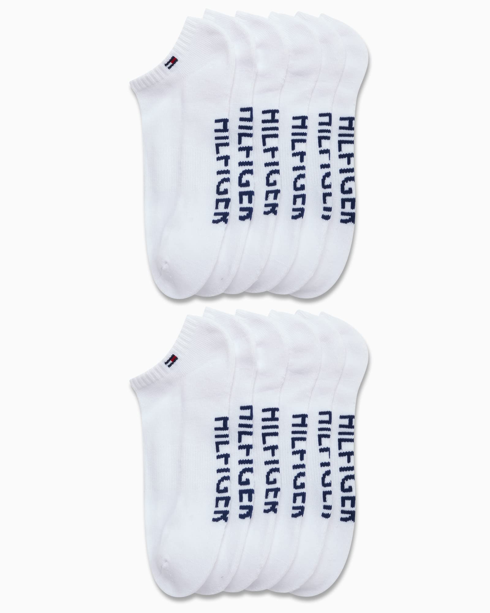 Tommy Hilfiger Men's Athletic No Show Socks 12-Pack - Breathable Cushioned Sports Socks for Running, Gym & Casual Wear - Comfortable Low Cut Socks for Sneakers & Active Lifestyle