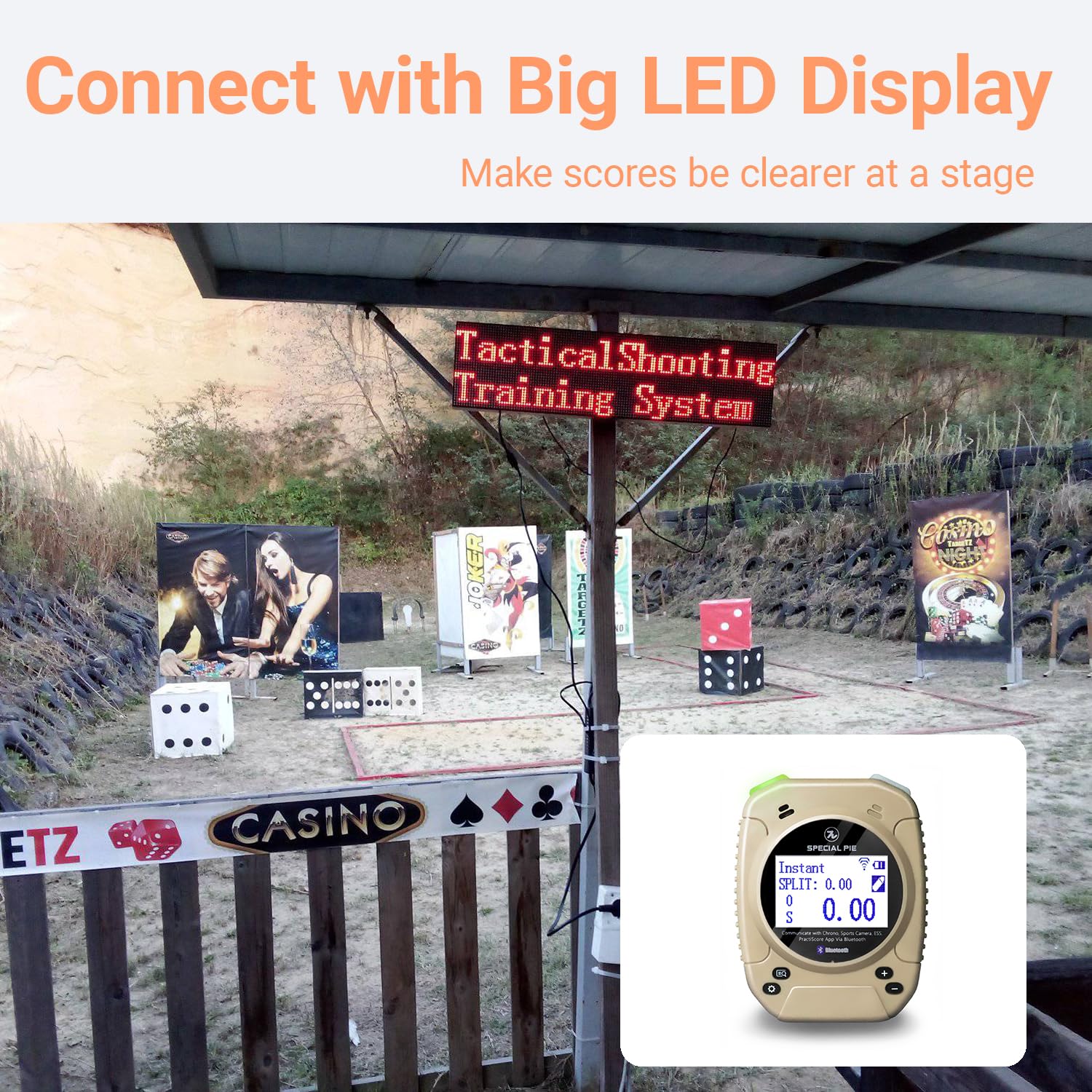 M1A2+W Shot Timer for Shooting Competition - Wireless Connection with Large LED Score Display | Perfect for IPSC, USPSA Matches & Shooting Club Training | Improve Accuracy & Reaction Time