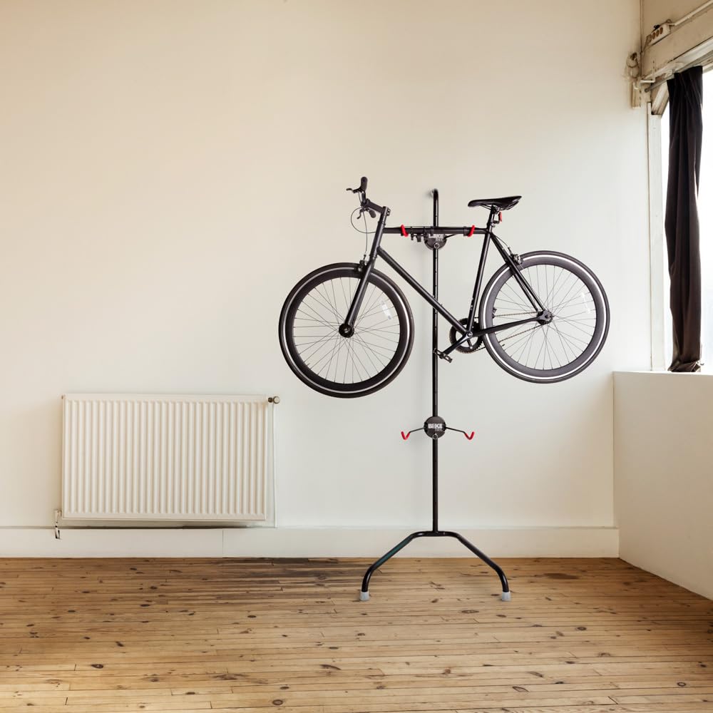 Heavy Duty Two-Bike Stand - Adjustable Non-Mounted Bike Rack for All Bike Sizes - Supports 100lbs - Perfect for Garage, Shed or Outdoor Bike Storage