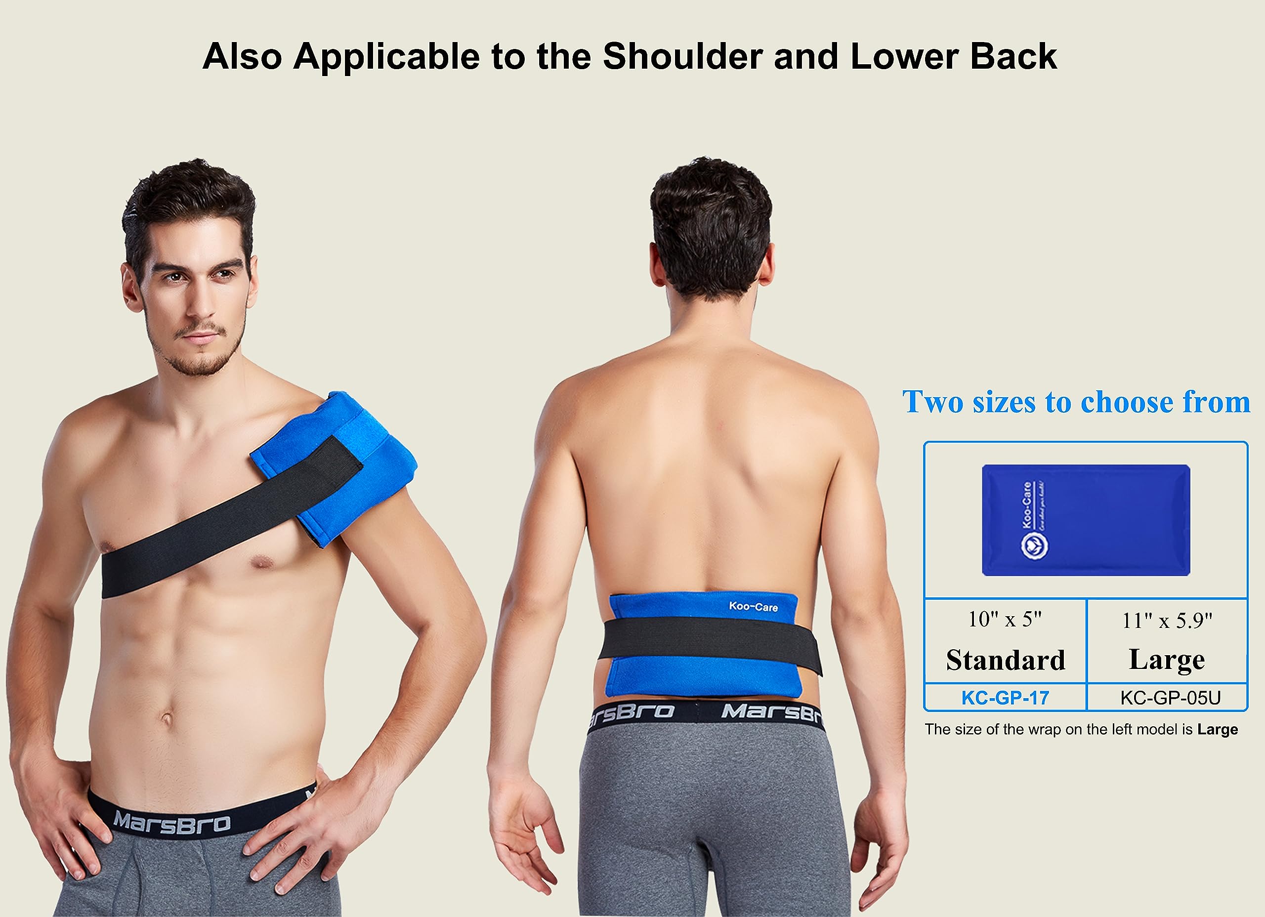 Koo-Care Reusable Hot & Cold Gel Ice Pack Wrap - Flexible 10
