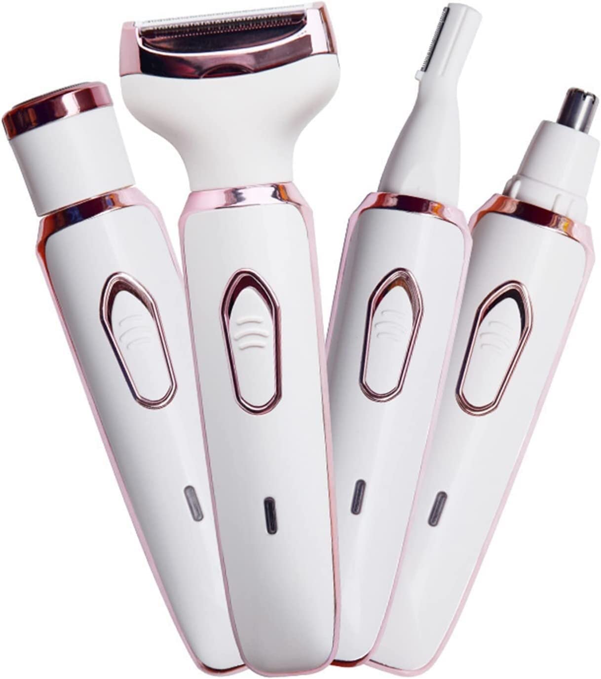 4-in-1 Electric Hair Remover for Women - Painless Razor & Bikini Trimmer for Legs, Arms, Nose & Underarms - Perfect for Smooth Skin at Home, Travel & Salon Use