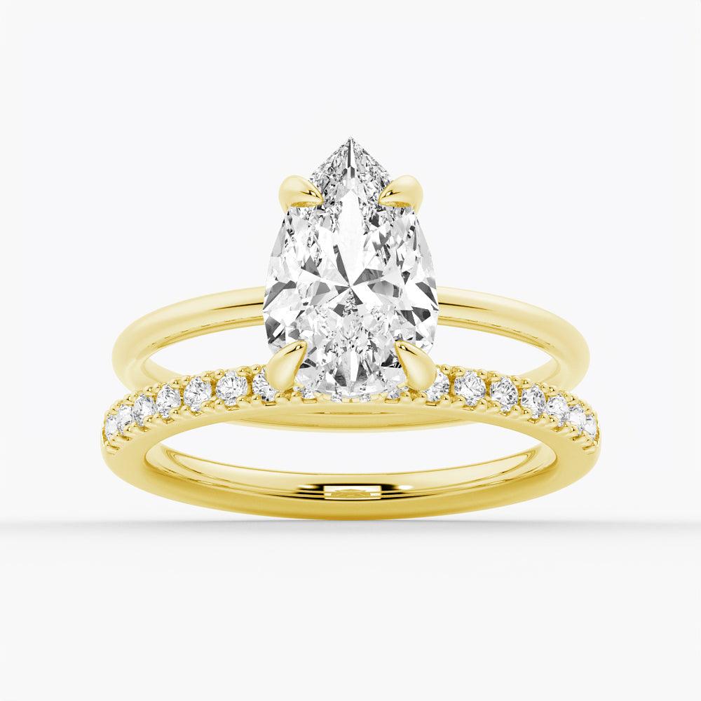 Exquisite Pear Shaped Moissanite Solitaire Engagement Ring with Hidden Halo - Perfect for Proposals, Weddings & Anniversary Gifts