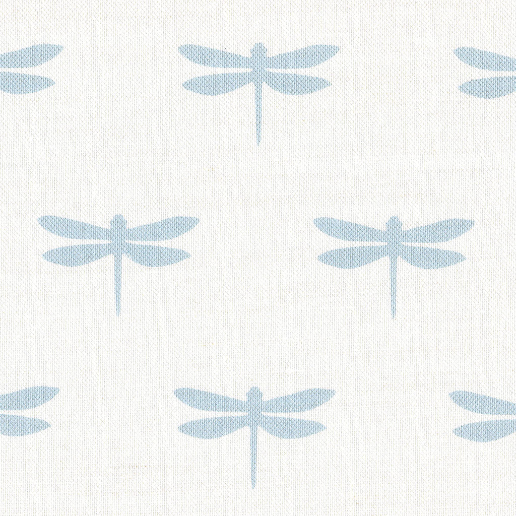 Premium Dragonfly Linen Fabric - Aqua on White Pattern - Perfect for DIY Home Decor, Upholstery, and Craft Projects