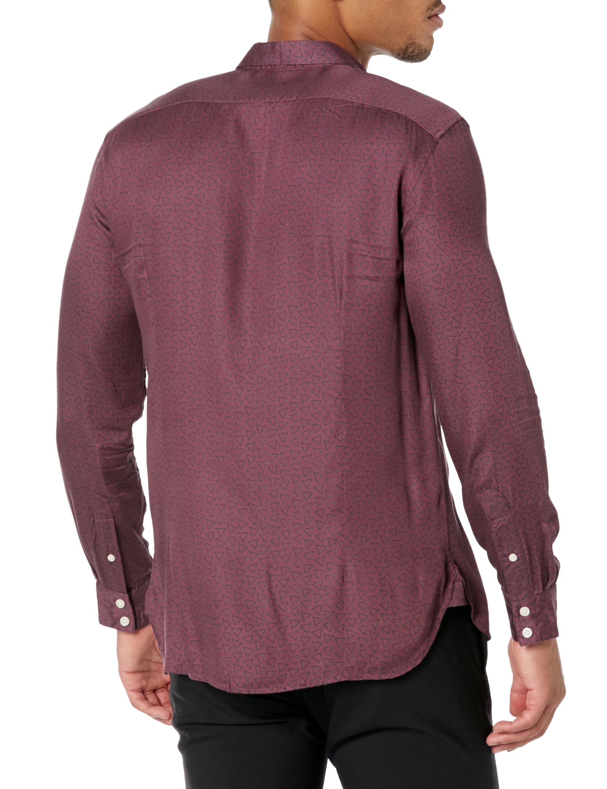 John Varvatos Men's Ross Button-Down Shirt - Slim Fit Casual Dress Shirt for Work & Business - Premium Cotton Long Sleeve Button Up Shirt for Men - Office Wear, Date Night & Formal Occasions