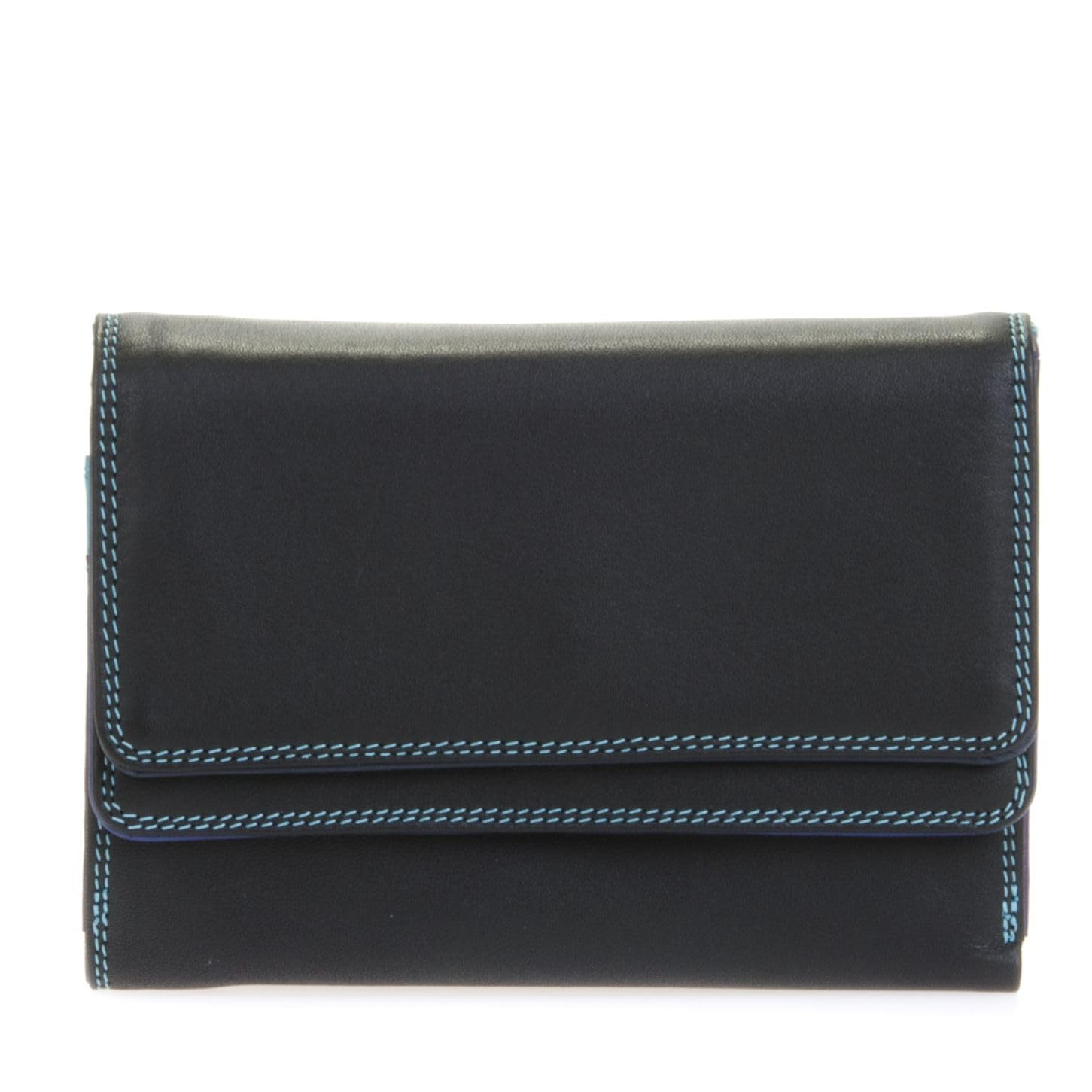 Premium mywalit Double-Flap Leather Wallet - 6 Card Slots, ID Window & Coin Pockets | Slim RFID Blocking Purse for Men & Women | Perfect for Everyday Carry, Travel & Business | Black Elegant Design