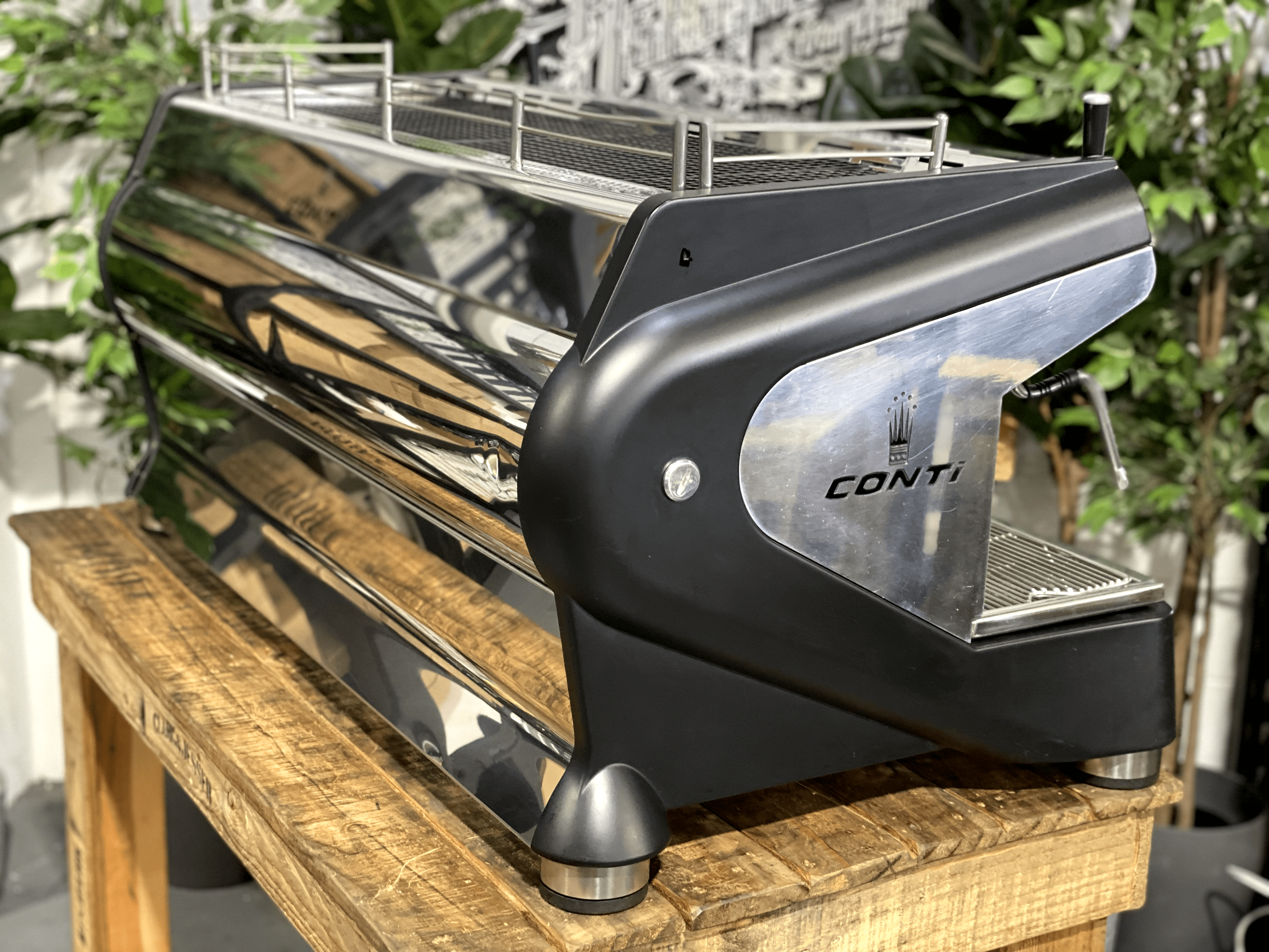 Conti Monte Carlo 3 Group Black Commercial Espresso Machine for Cafes & Restaurants - Professional Coffee Maker for High Volume Brewing