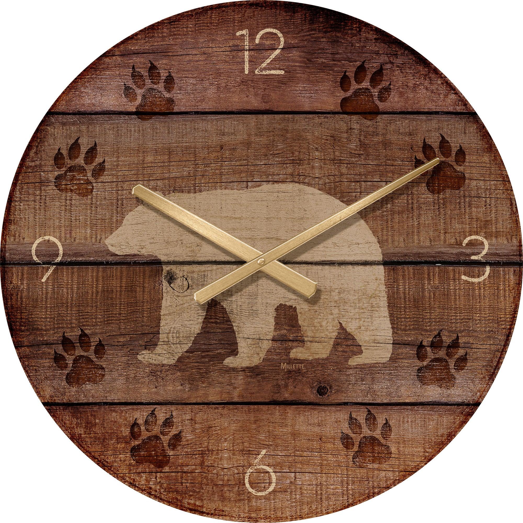 Bear Tracks and Silhouette Wall Art - Rustic Wildlife Decor for Cabin, Lodge & Hunting Room - Perfect for Nature Lovers & Outdoor Enthusiasts