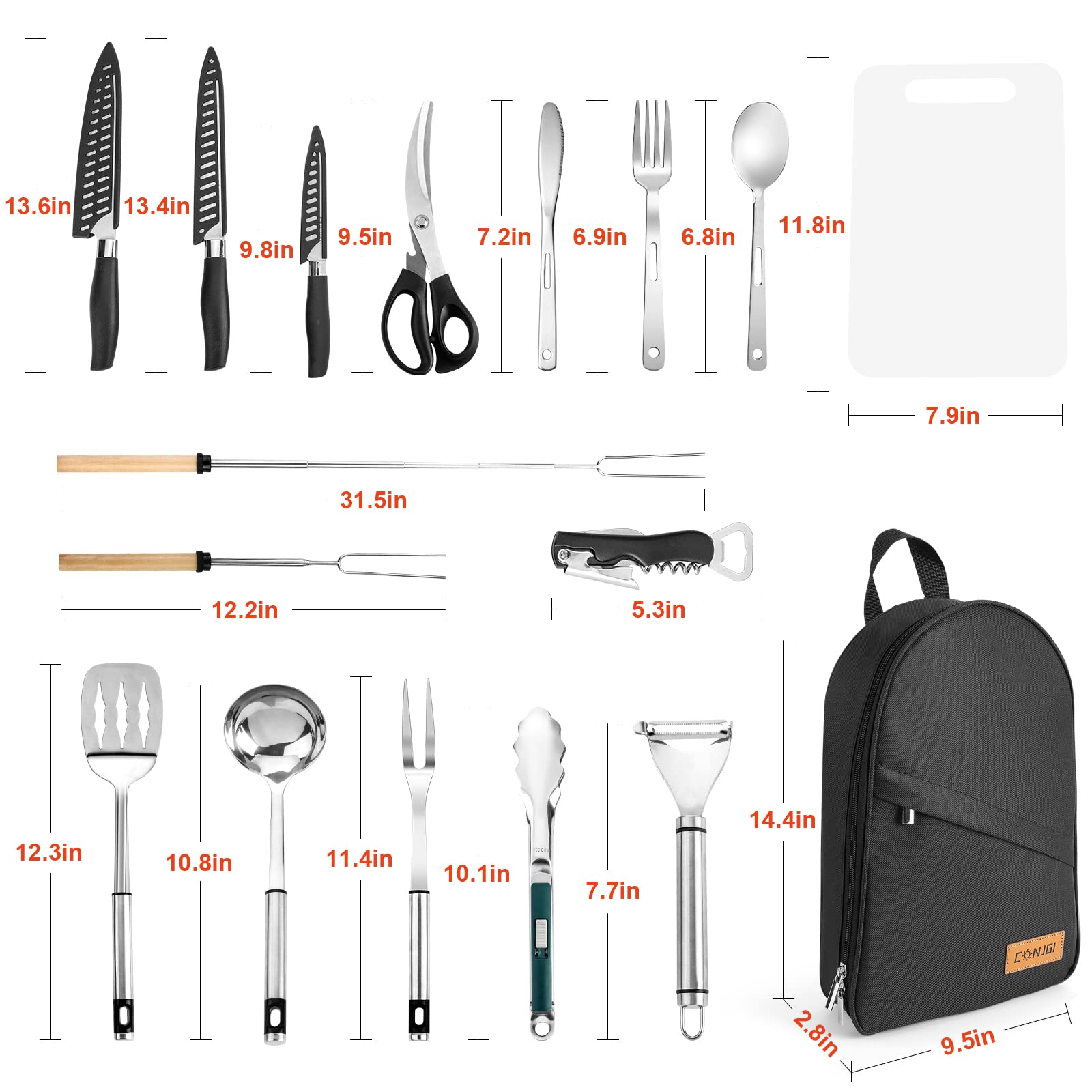 **Portable Camping Cookware Storage Bag - Waterproof & Durable Organizer for Knives, Forks, Spoons, Cutting Boards & Kitchen Utensils | Perfect for Outdoor Cooking, Picnics & RV Trips**
