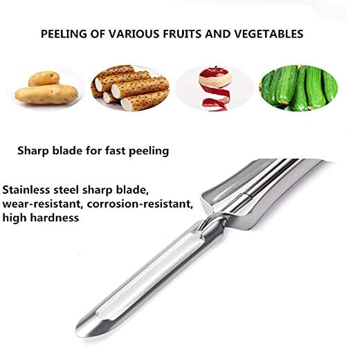 Aniso Stainless Steel Rotary Vegetable Peeler - Ergonomic Safety Handle for Carrots, Fruits & Vegetables - Dishwasher Safe - Perfect for Kitchen Prep & Meal Prepping