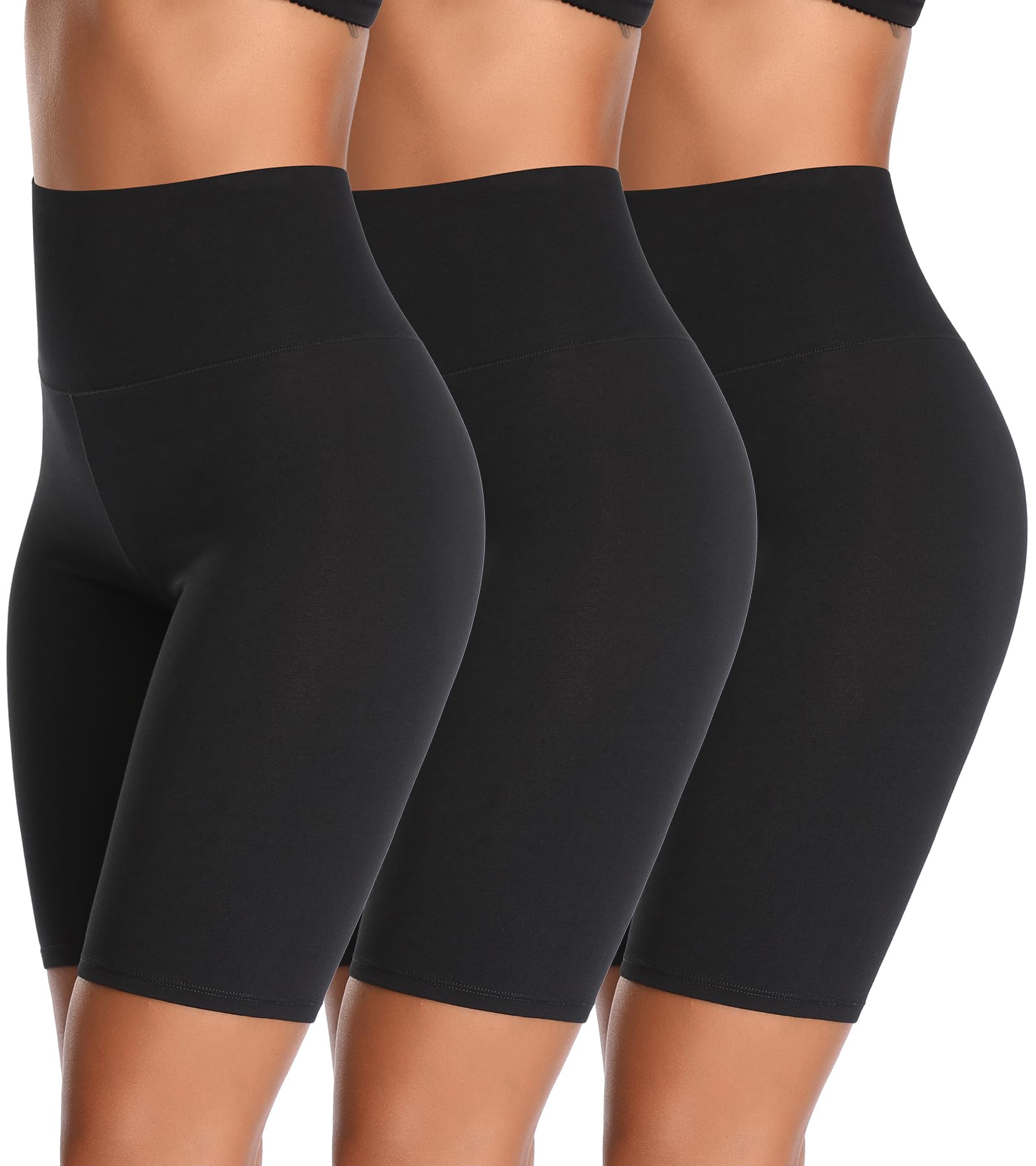 K-CHEONY Women's High Waisted Biker Shorts - Anti Chafing Cotton Underwear, Yoga Workout & Running Shorts for Women - Perfect for Gym, Cycling, Lounge Wear and Everyday Comfort