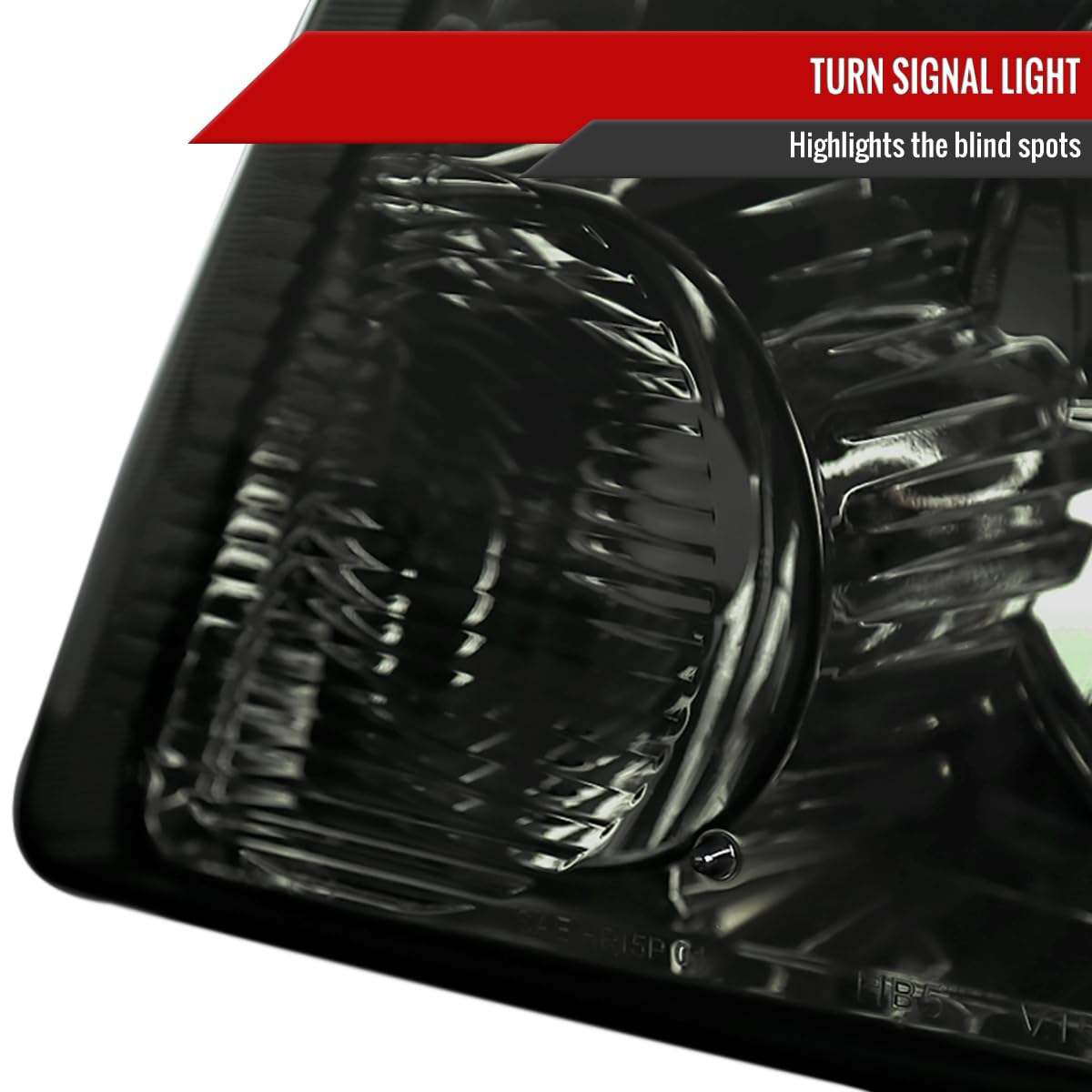 01-11 Ford Ranger Pickup Truck Smoke Headlight & Amber Corner Lamps Pair - Durable Replacement Headlights for Off-Road & Night Driving