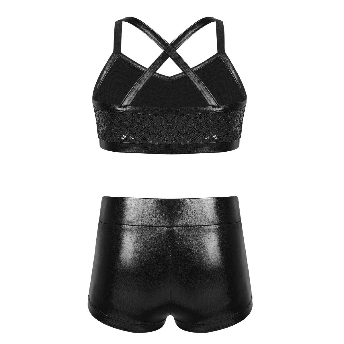 Girls' Sports Bra and Shorts Set - Breathable Workout Outfit for Gymnastics, Ballet, Dance, Yoga & Swimming | Activewear for Kids