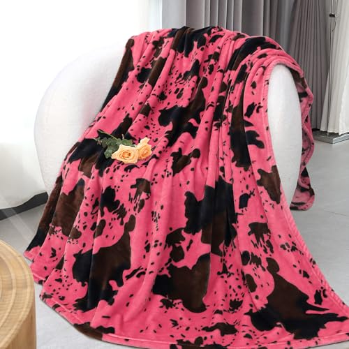 Cowthrowblanket-pink Black
