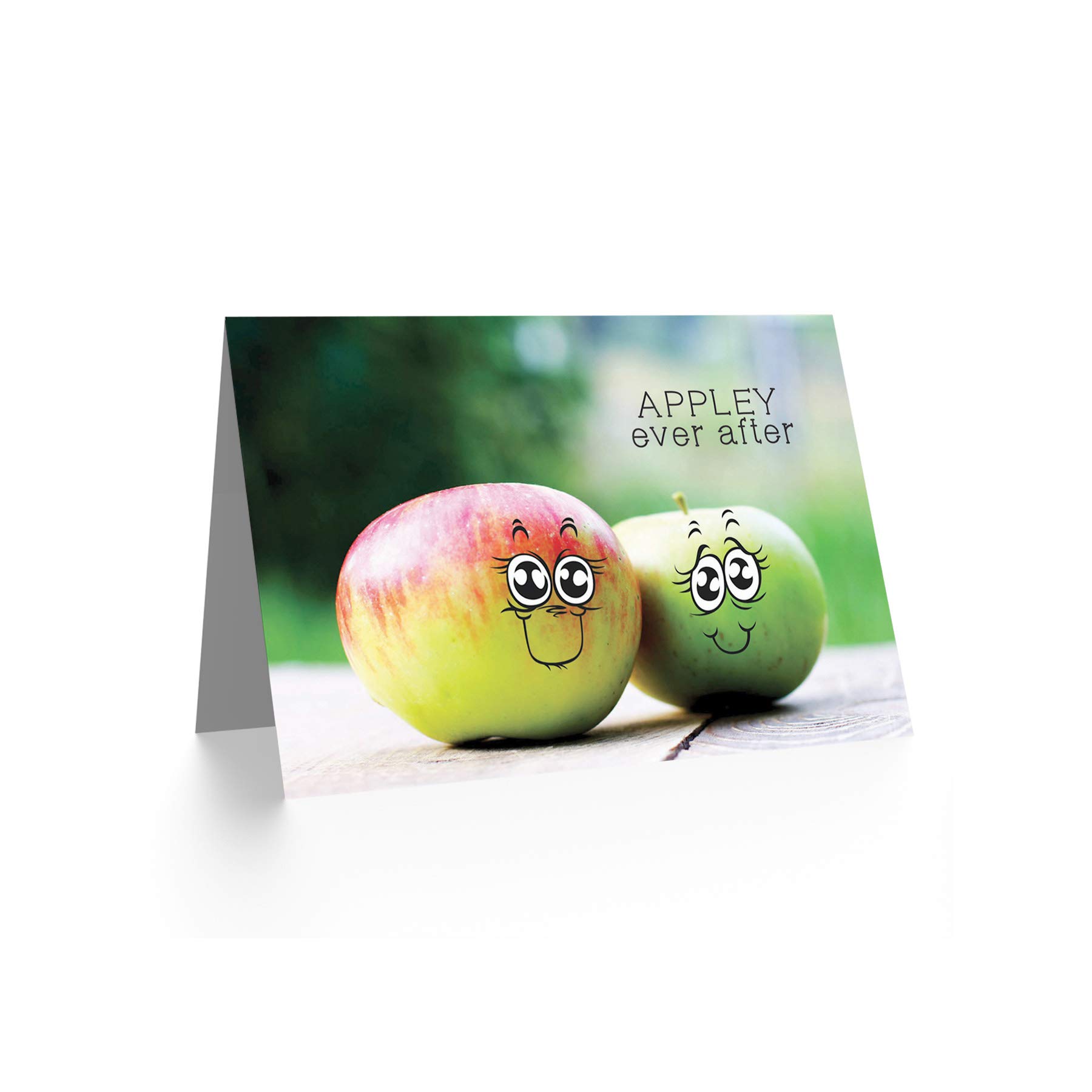Romantic Valentine's Day Greeting Card with Cute Apple Love Design - Perfect for Anniversaries, Weddings & Sweet Messages