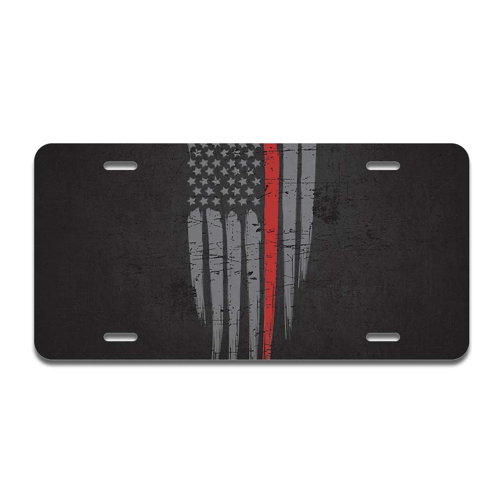 Thin Red Line VERT Aluminum License Plate 12