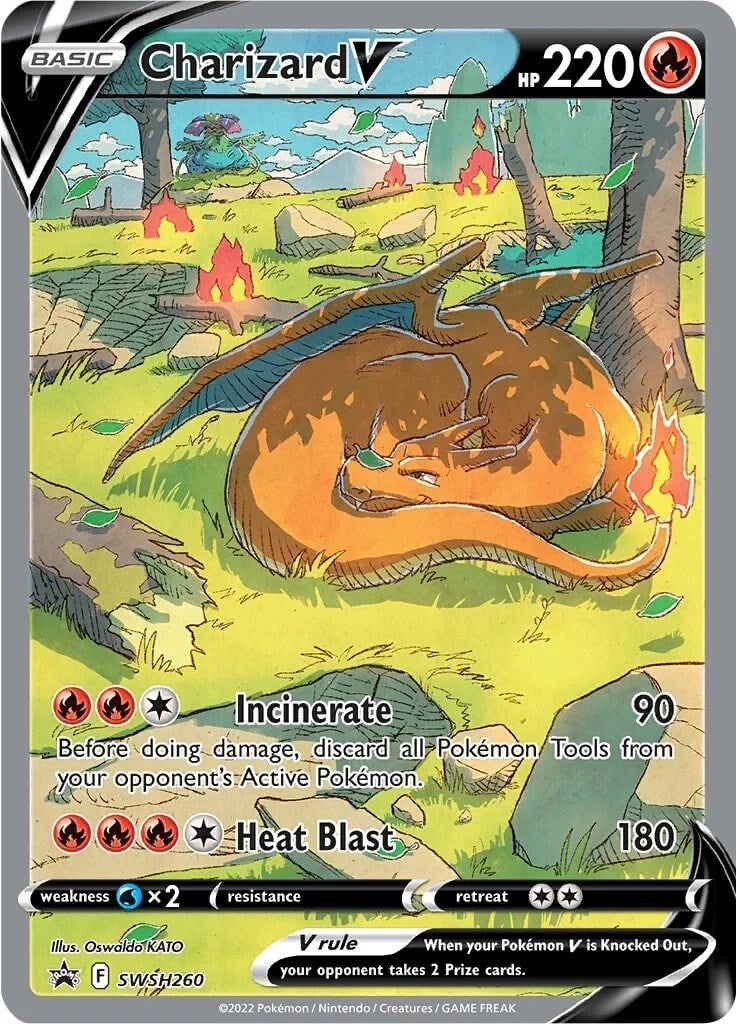 Charizard V Pokemon Card SWSH260 - SWSD SWSH260 - Rare Collectible Trading Card for Battles & Display