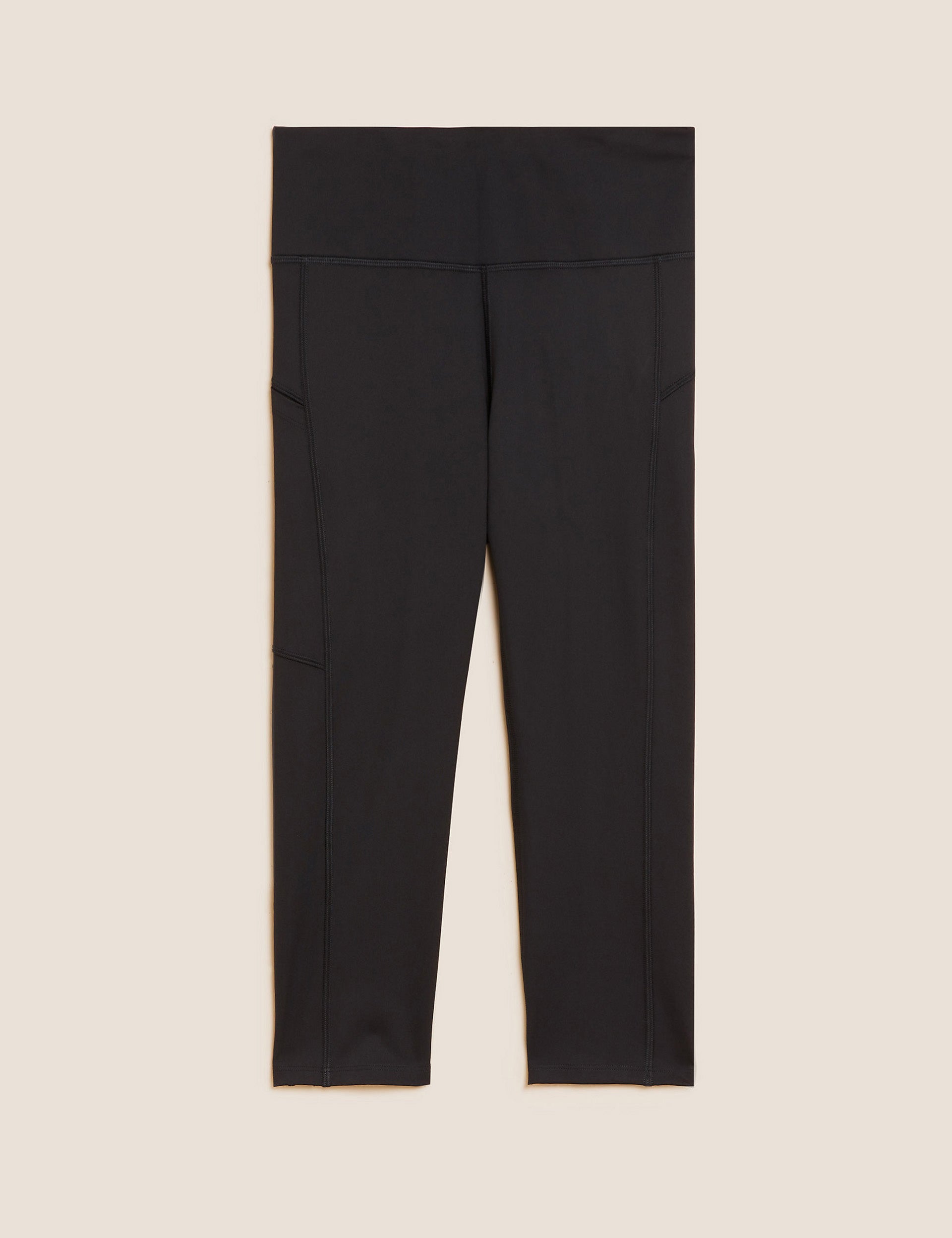 Go Move High-Waisted Cropped Gym Leggings for Women - Black - Workout, Yoga & Running - Comfortable & Stretchy Activewear