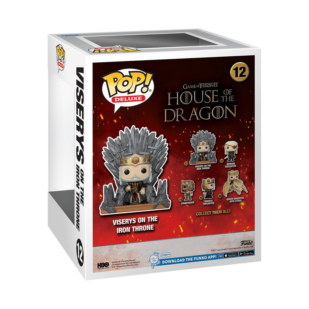 House of the Dragon Viserys on the Iron Throne Deluxe Funko Pop! Vinyl Figure #12 - Collectible Game of Thrones Merchandise for Fans & Display