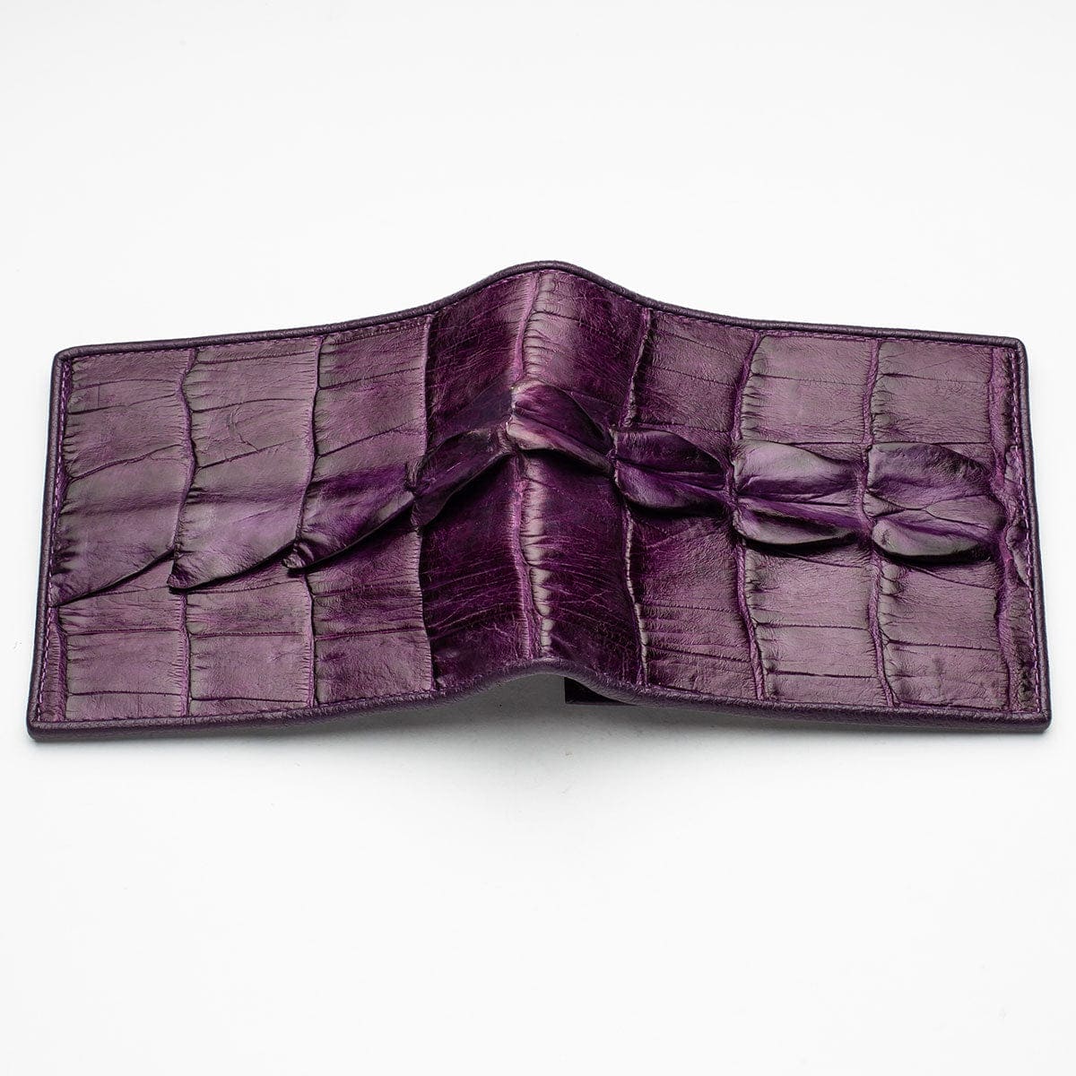 Luxury Violet Crocodile Tail Leather Wallet for Men - Genuine Exotic Skin Billfold with RFID Protection | Perfect for Business, Travel & Everyday Use
