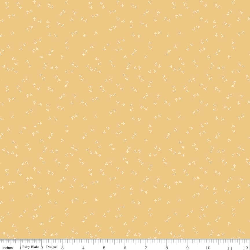 Farm Girl Vintage by Lori Holt Chicken Track Honey Fabric - 100% Cotton Quilting Material by the Yard for DIY Crafts, Home Decor & Sewing Projects